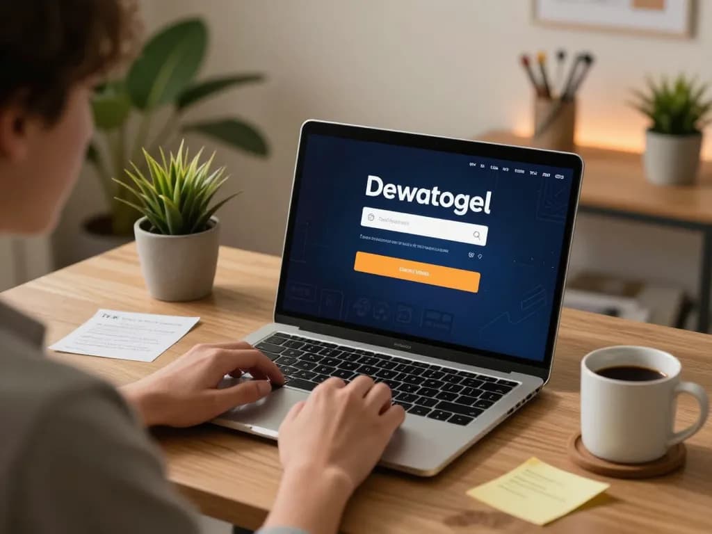 Dewatogel login screen highlights strategic online betting with a modern gaming setup.
