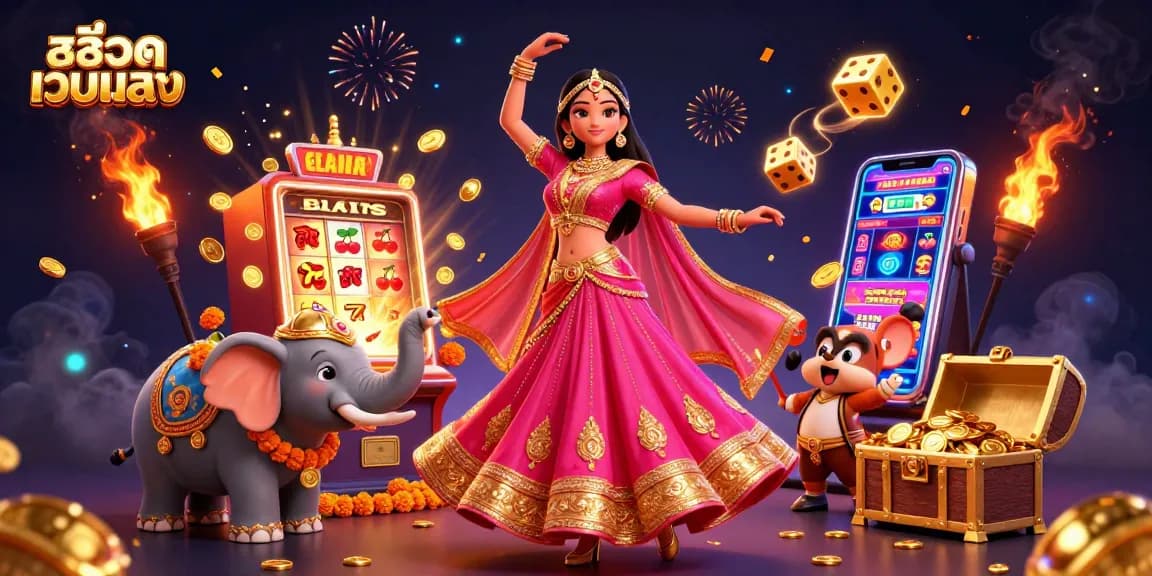 Experience the excitement of สล็อตเว็บตรง with a vibrant casino scene full of jackpots and celebration.