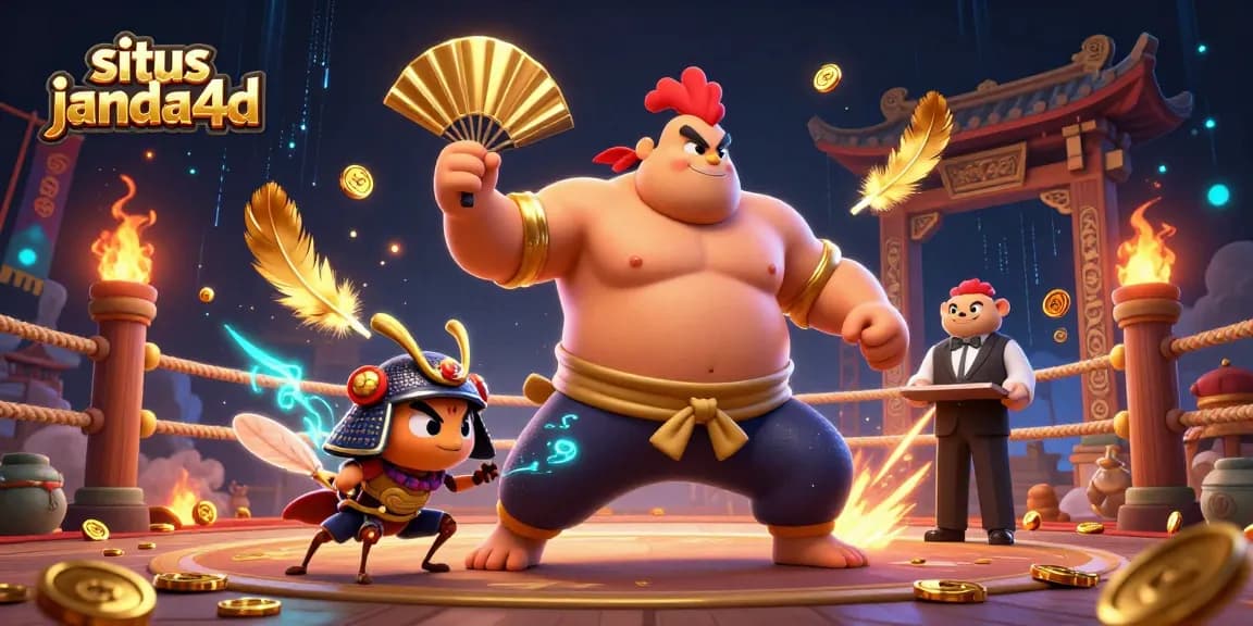 Mengambil bagian dalam situs janda4d, ayam sumo kuat bertarung di arena taruhan penuh efek.