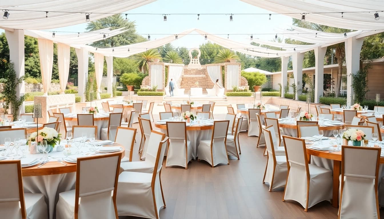 Setting showcasing Table & Chair Rentals with elegant arrangements for outdoor events.