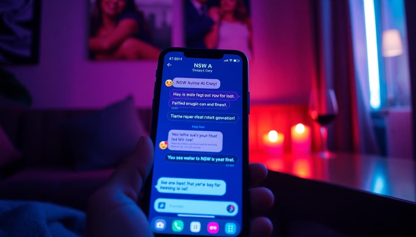 Engaging NSFW AI chat on a smartphone in a cozy, ambient setting