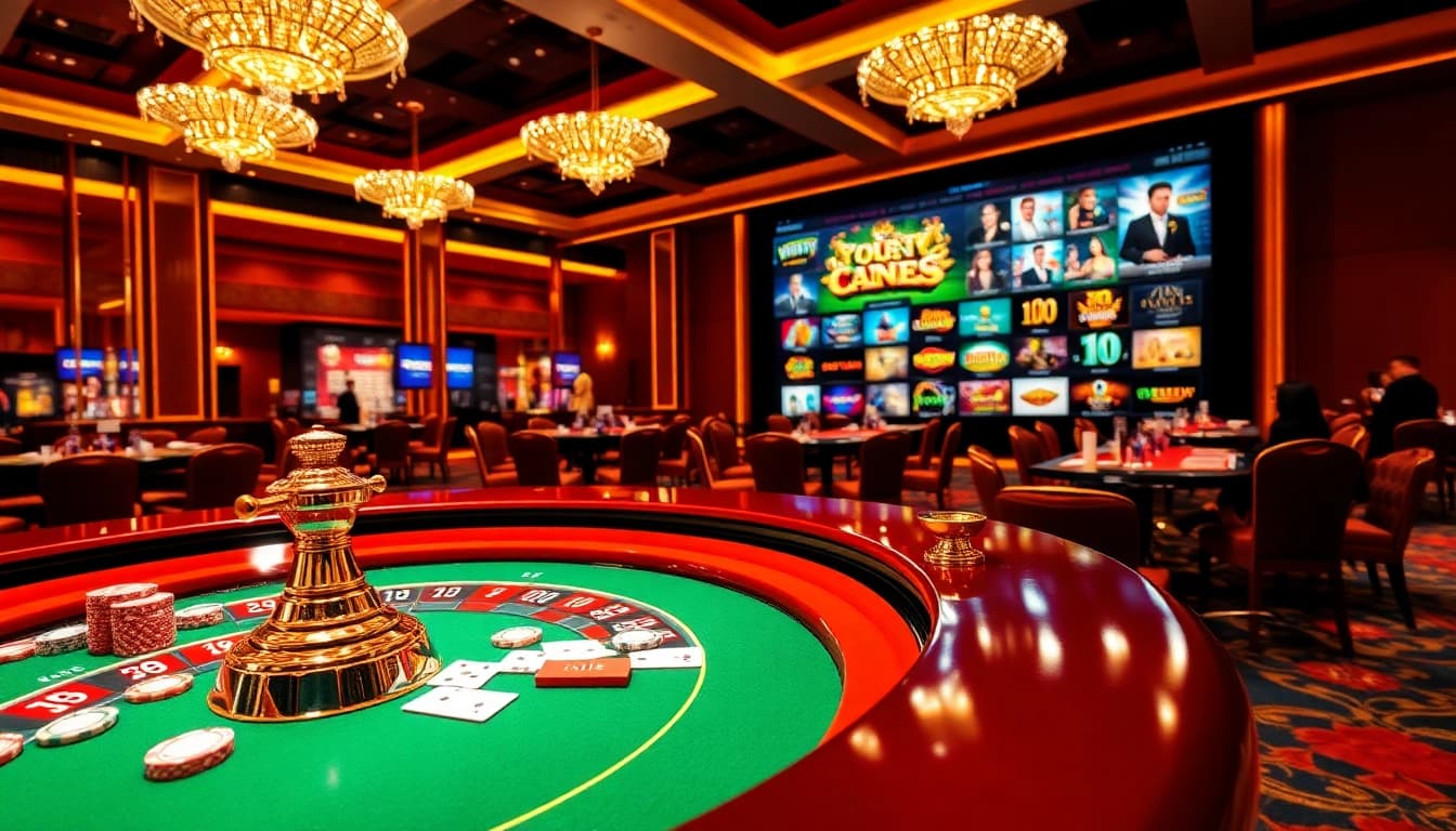 Exciting gameplay at vin777 com casino with roulette and poker tables in vibrant colors.