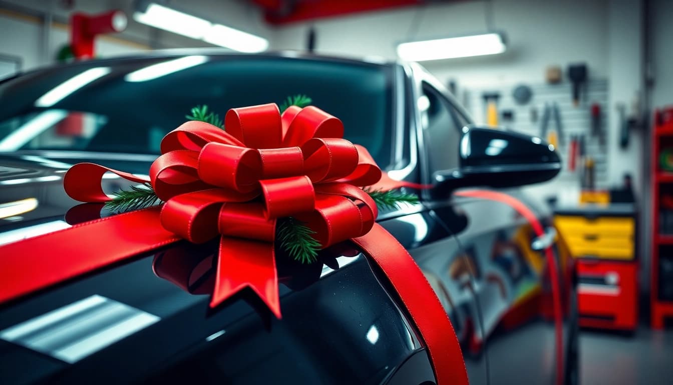 Surprise your loved ones with a Christmas car detailing gift, showcasing a perfectly polished vehicle.