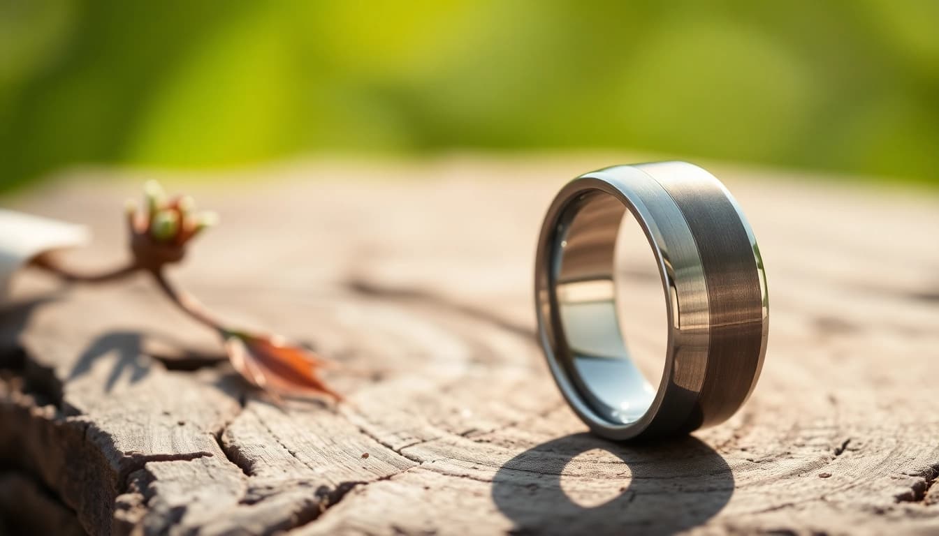 Showcase of tungsten rings highlighting their sleek design and polished finish.