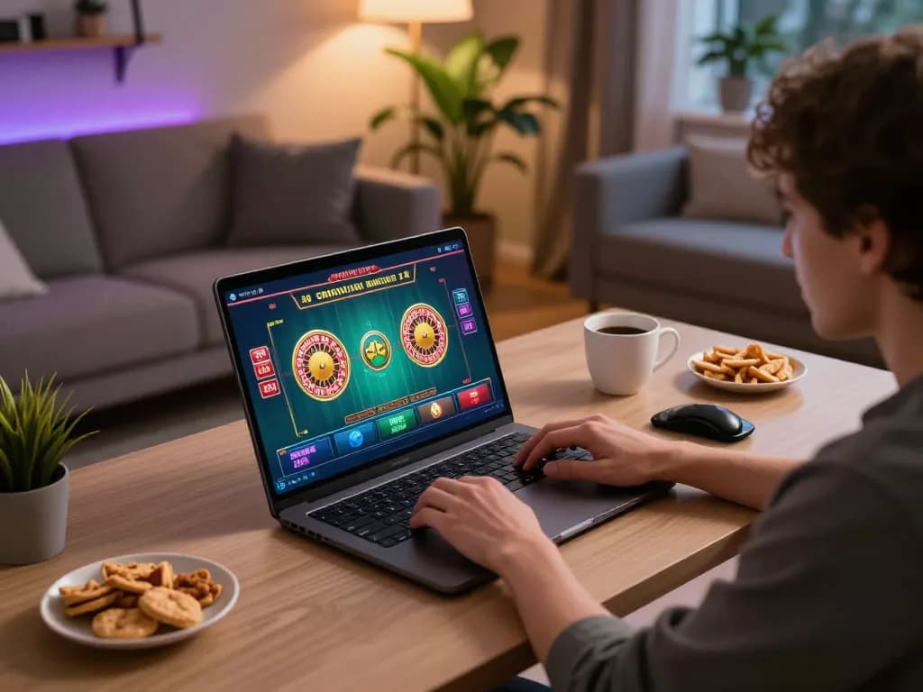 Engaging in online gaming at the best migliori casino online stranieri with laptop roulette setup
