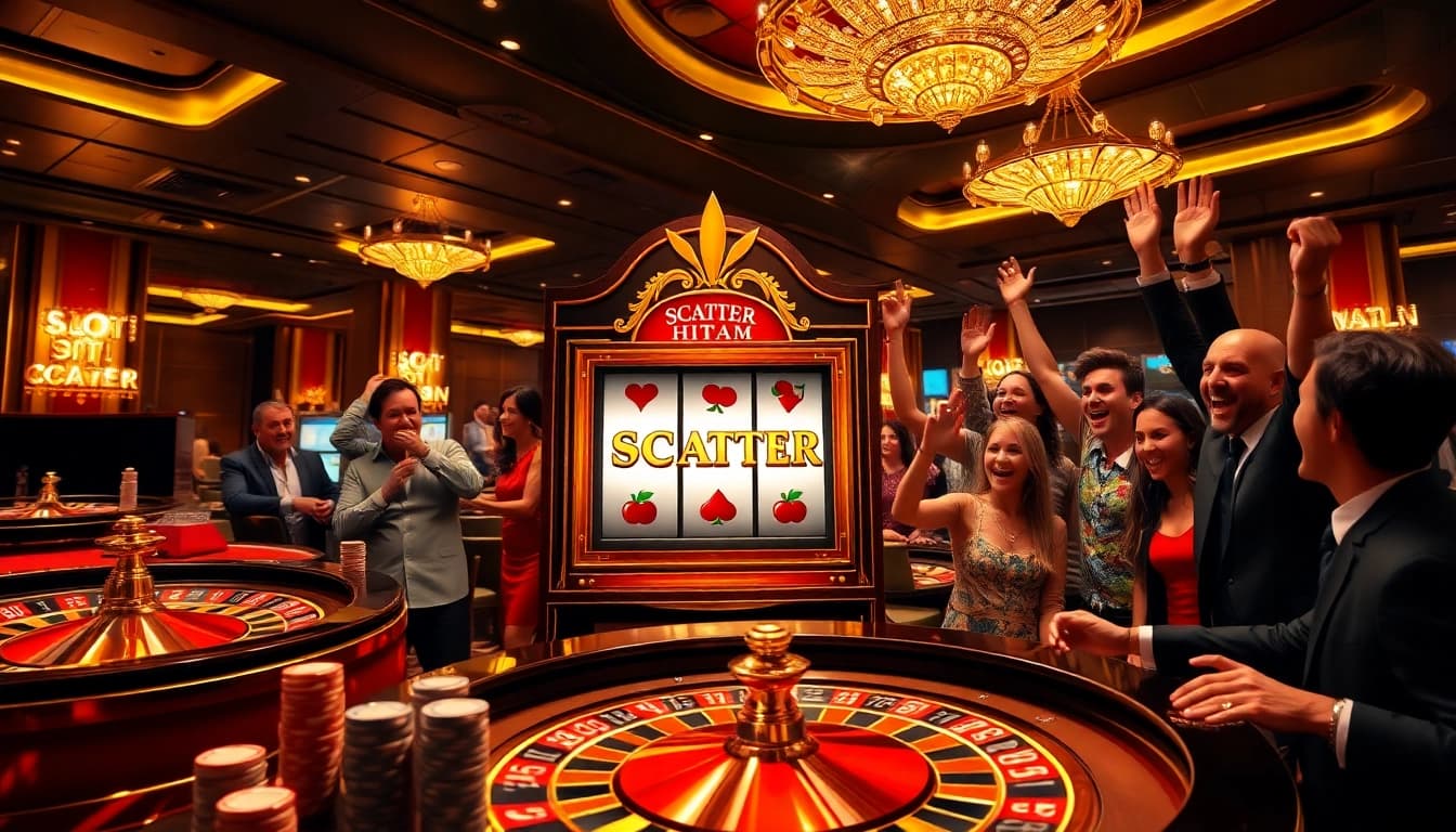 Experience the excitement of Slot Scatter Hitam with luxurious casino elements and winning moments.