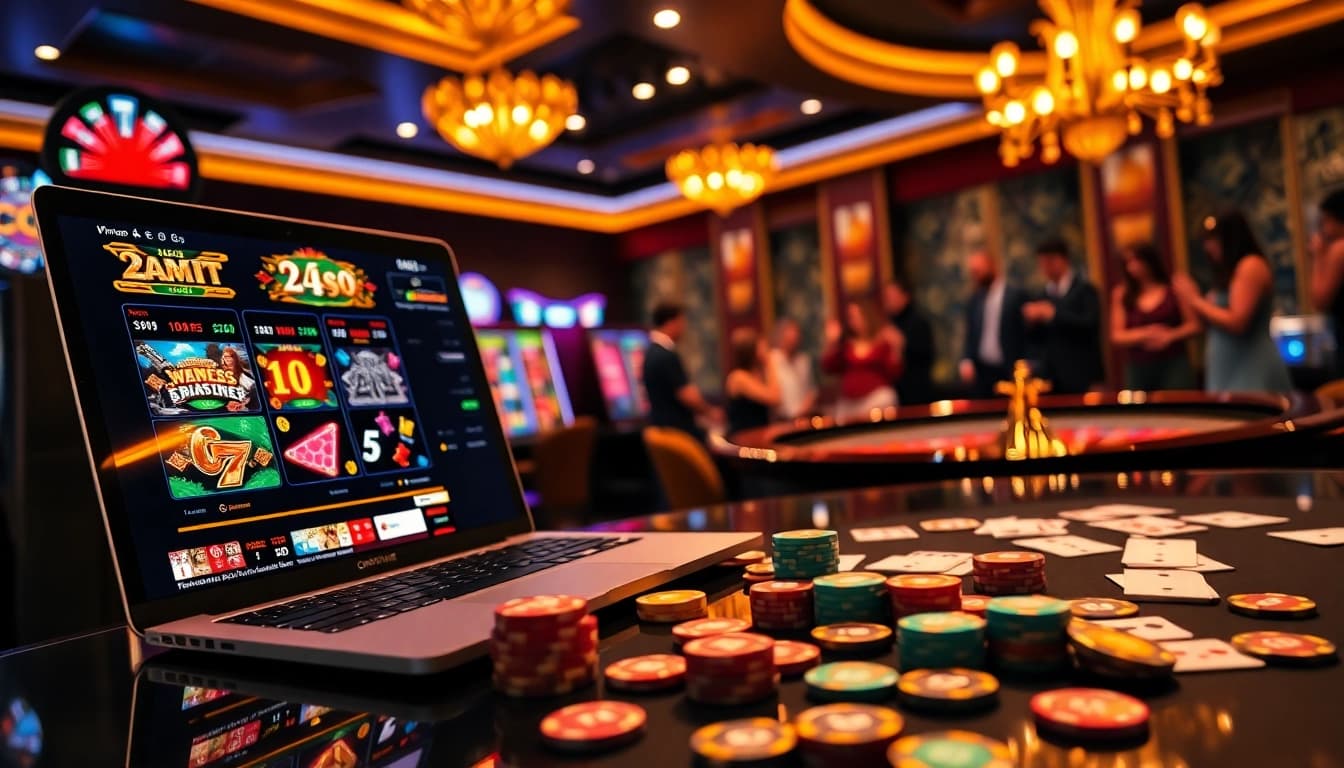 Engaging online gambling scene with a focus on Onicplay slot machines and excitement.