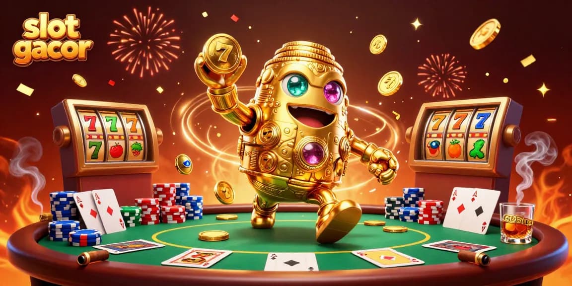 Experience the thrill of slot gacor with dynamic gaming elements and a mesmerizing golden golem.