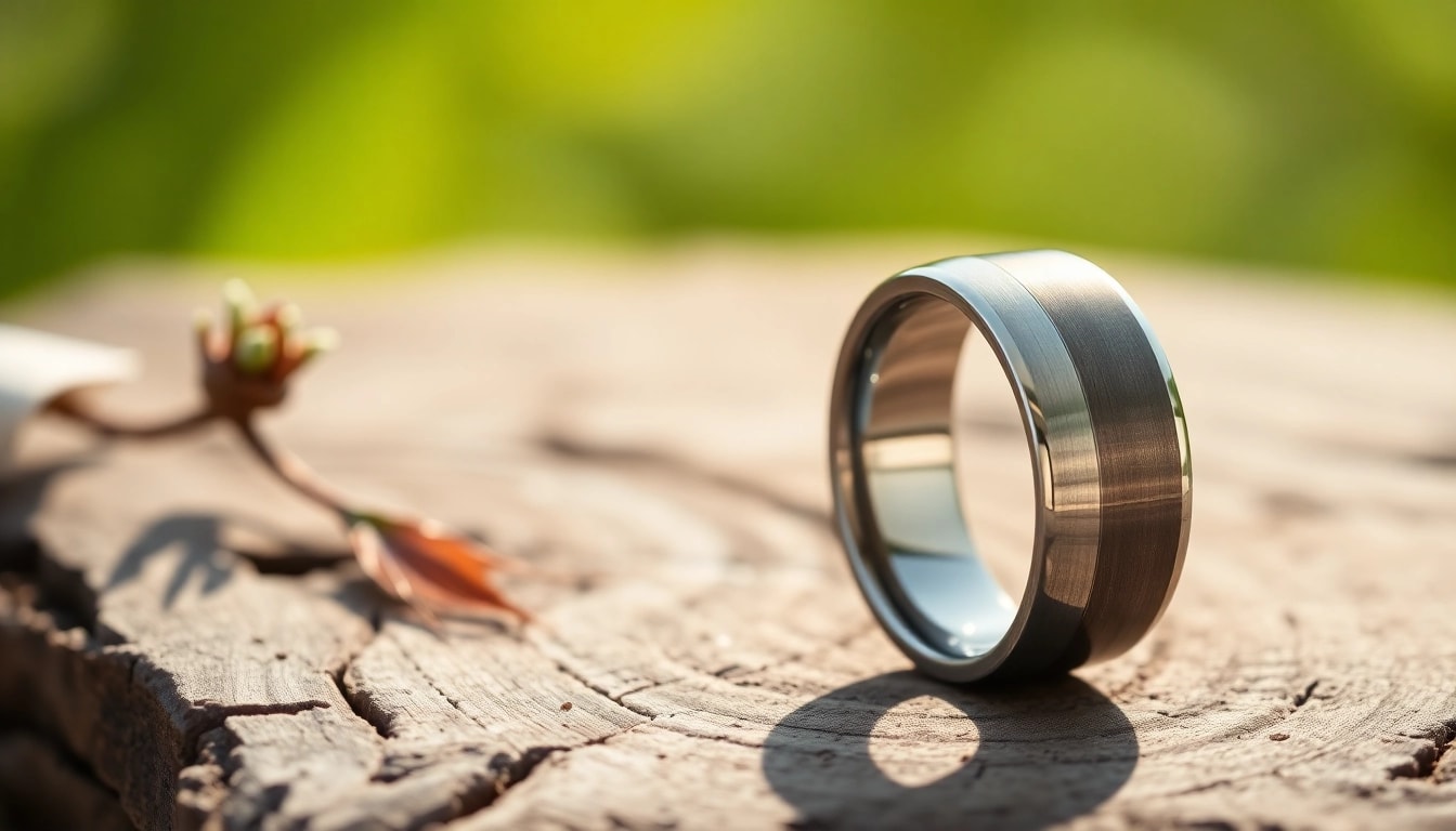 Showcase of tungsten rings highlighting their sleek design and polished finish.