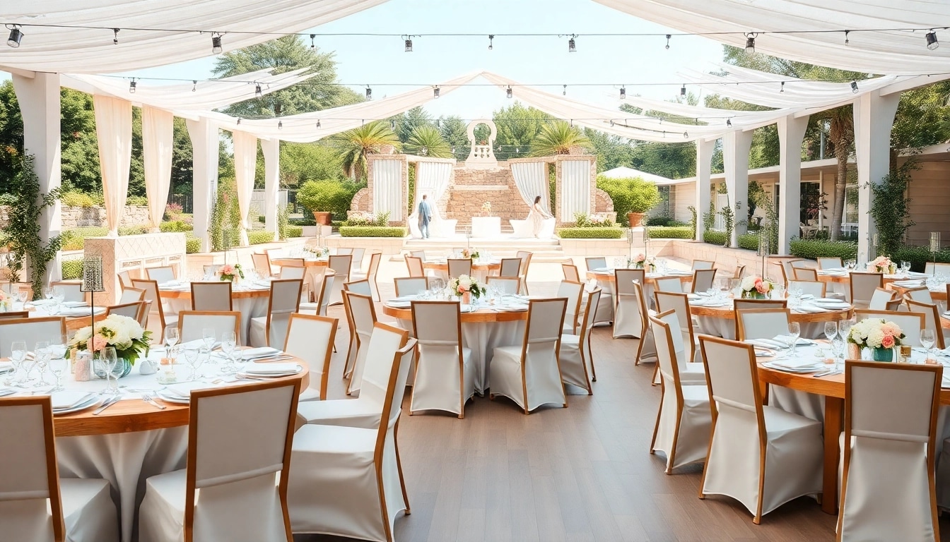 Setting showcasing Table & Chair Rentals with elegant arrangements for outdoor events.