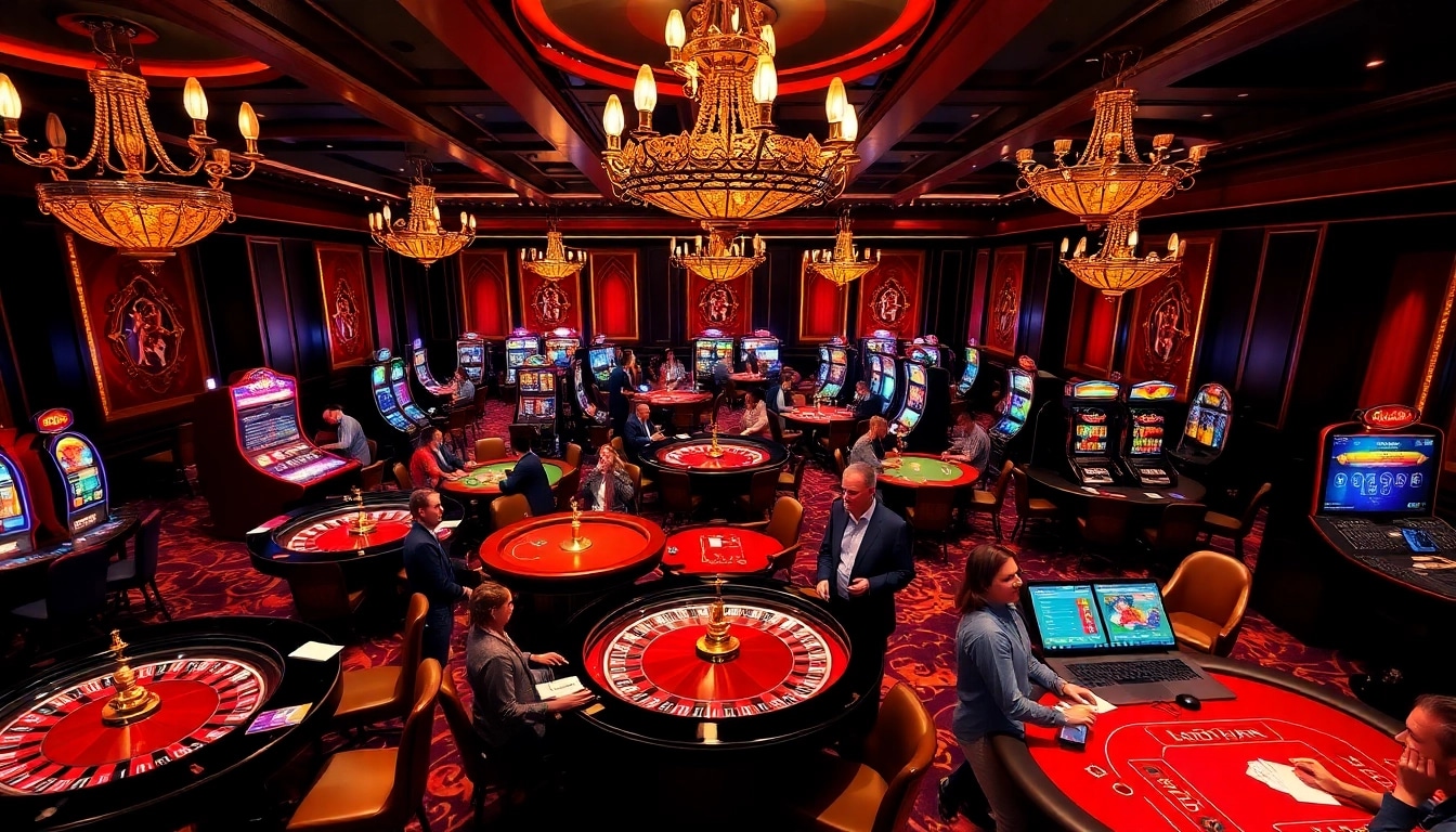Découvrez l'excitation au casino en ligne Français 2026 avec des joueurs à des tables vibrantes et des machines à sous.