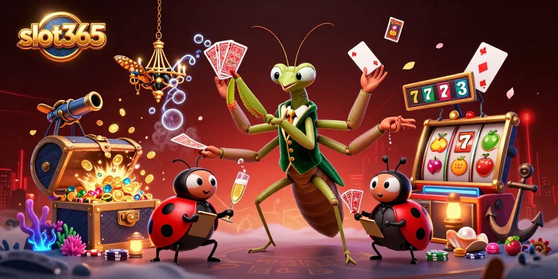 Experience thrilling action at slot365 with our vibrant casino scene featuring playful characters.