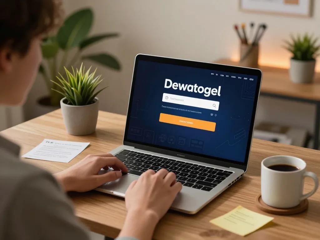 Dewatogel login screen highlights strategic online betting with a modern gaming setup.