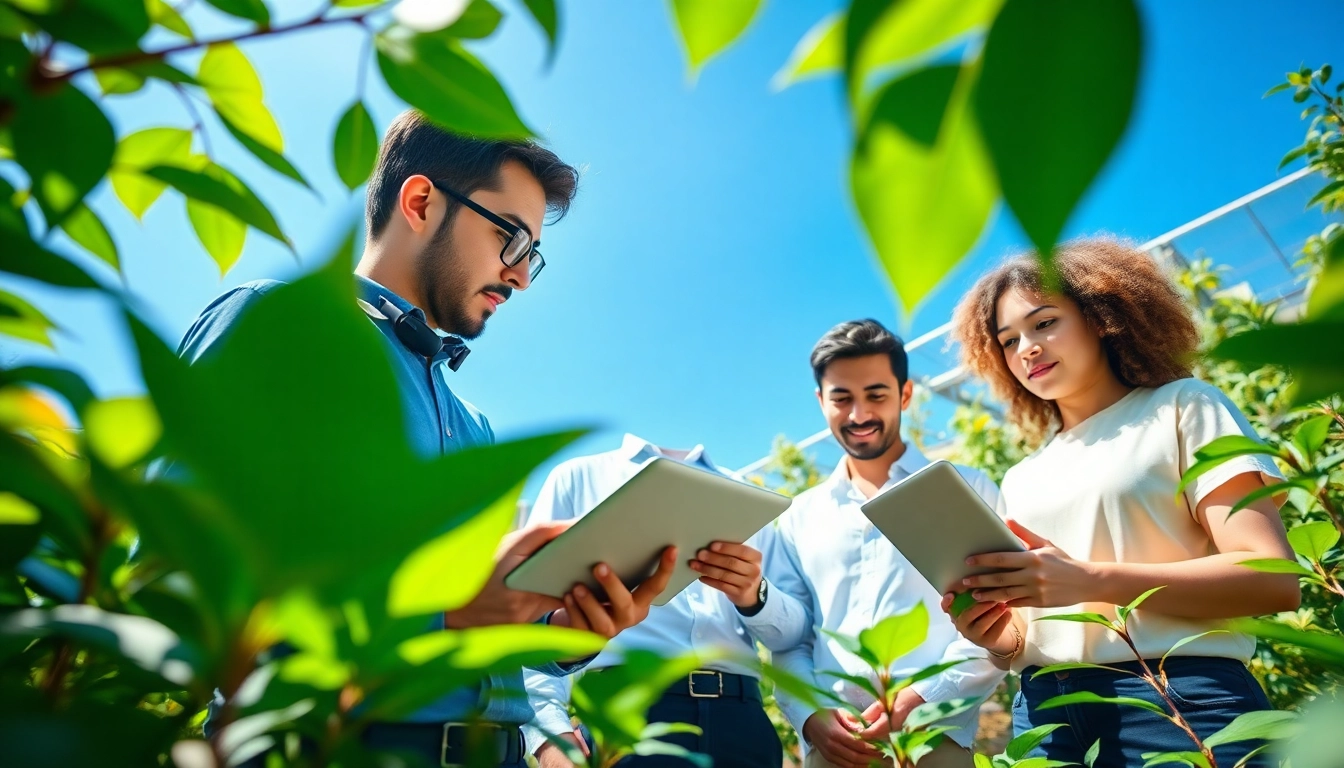 CYB Environmental experts collaborating in a vibrant setting focused on sustainability.