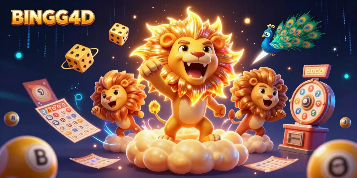 BINGO4D menampilkan kemeriahan bingo dengan karakter lucu dan permainan menarik dalam ilustrasi 3D.