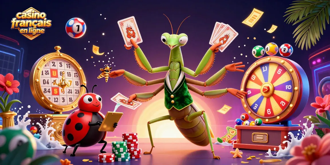 Plongez dans l'univers des jeux de casino français en ligne avec ce visuel vivant et dynamique.