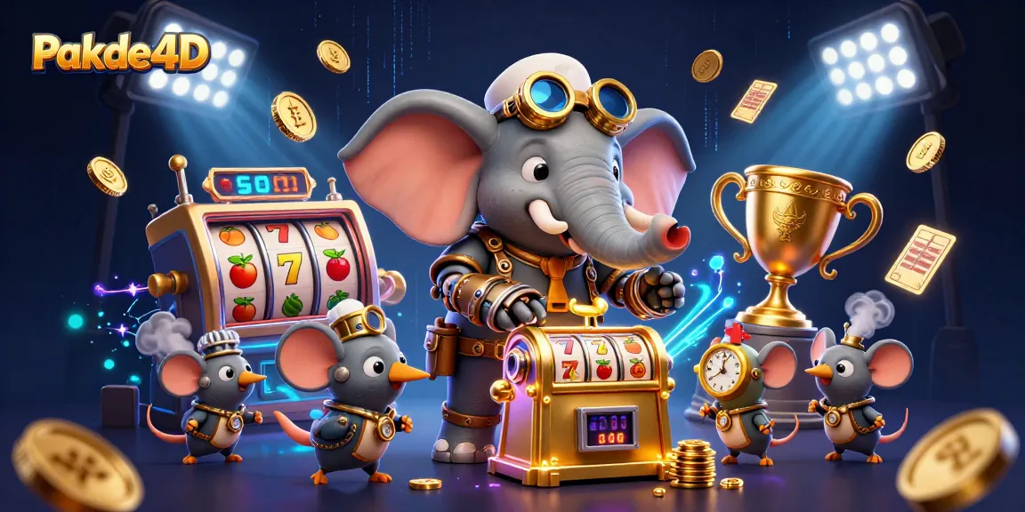 Engage with Pakde4D's exciting slot machine experience, featuring innovative design and dynamic elements within a vibrant casino atmosphere.