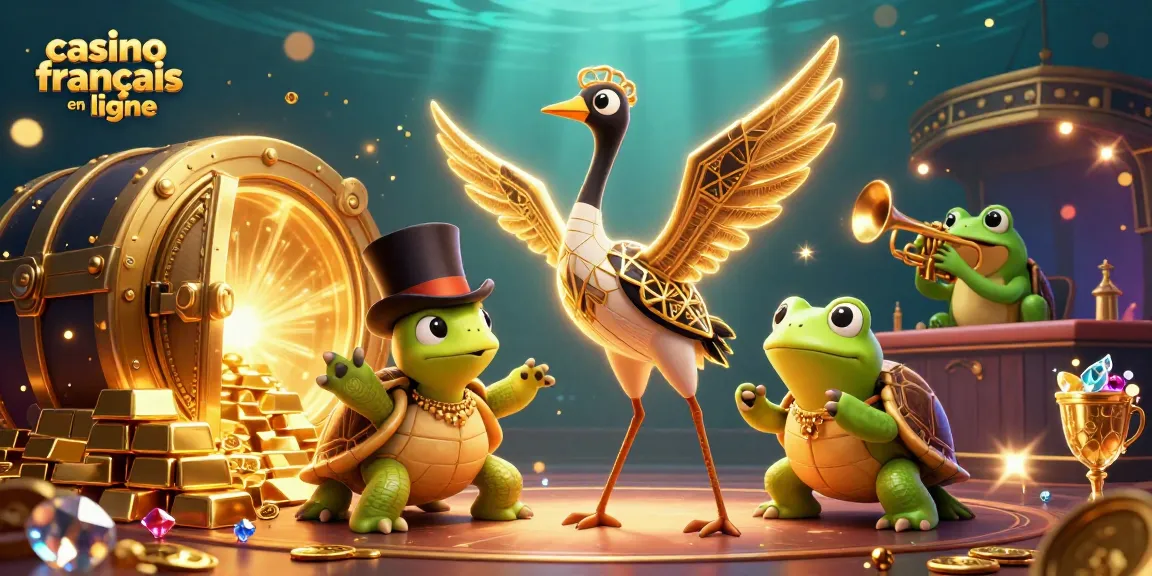 Jouez et gagnez dans un casino français en ligne avec une scène colorée et dynamique captivante.