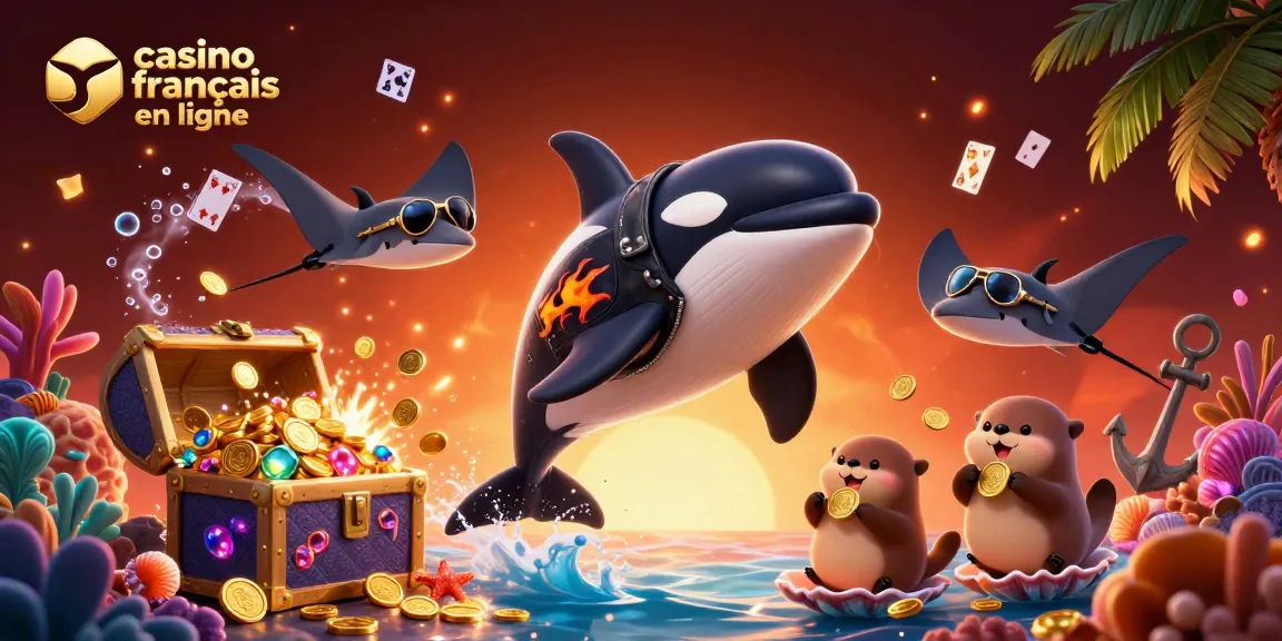 Jouez et gagnez sur casino français en ligne avec une scène animée sous-marine riche en détails.