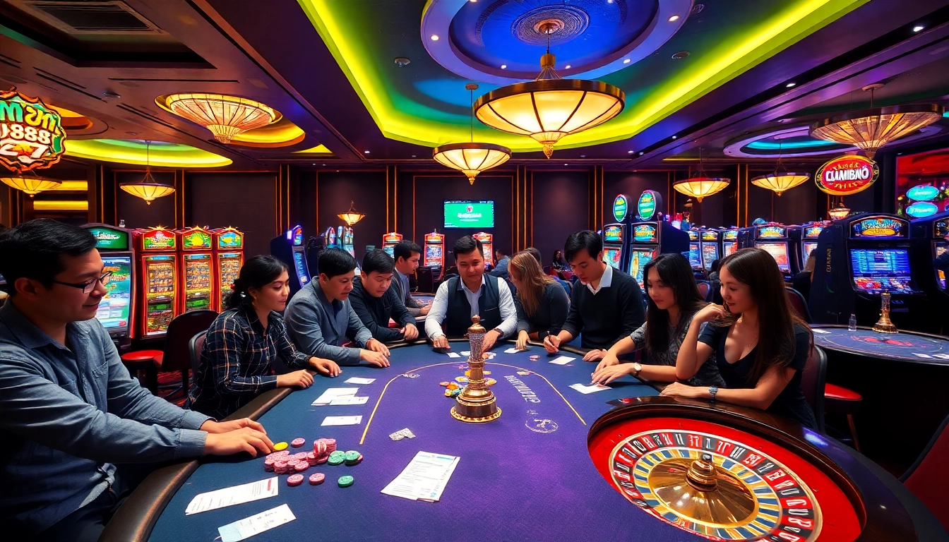 Experience U888 U88 excitement with players engaging in high-stakes poker at a vibrant casino table.