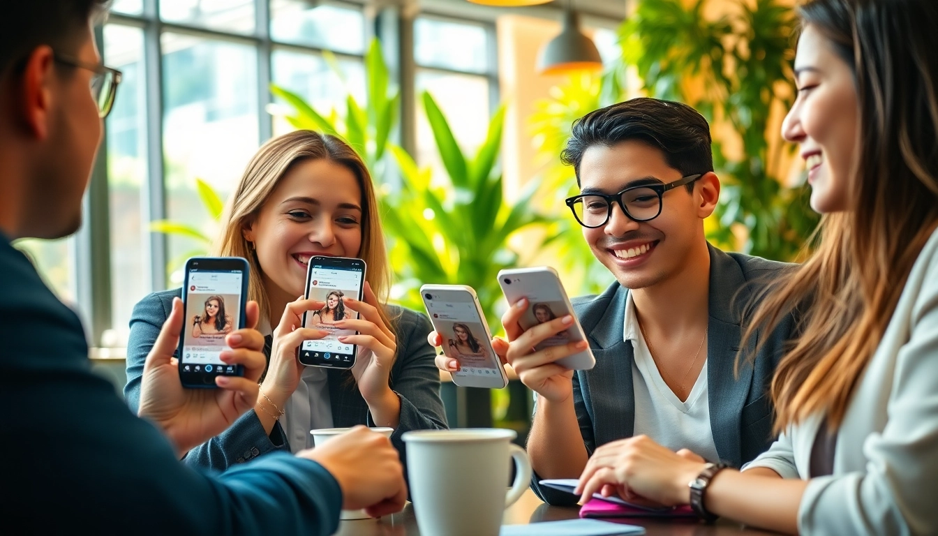 instagram 日本人フォロワー 購入を示すスマートフォンを持つ若者たちの画像
