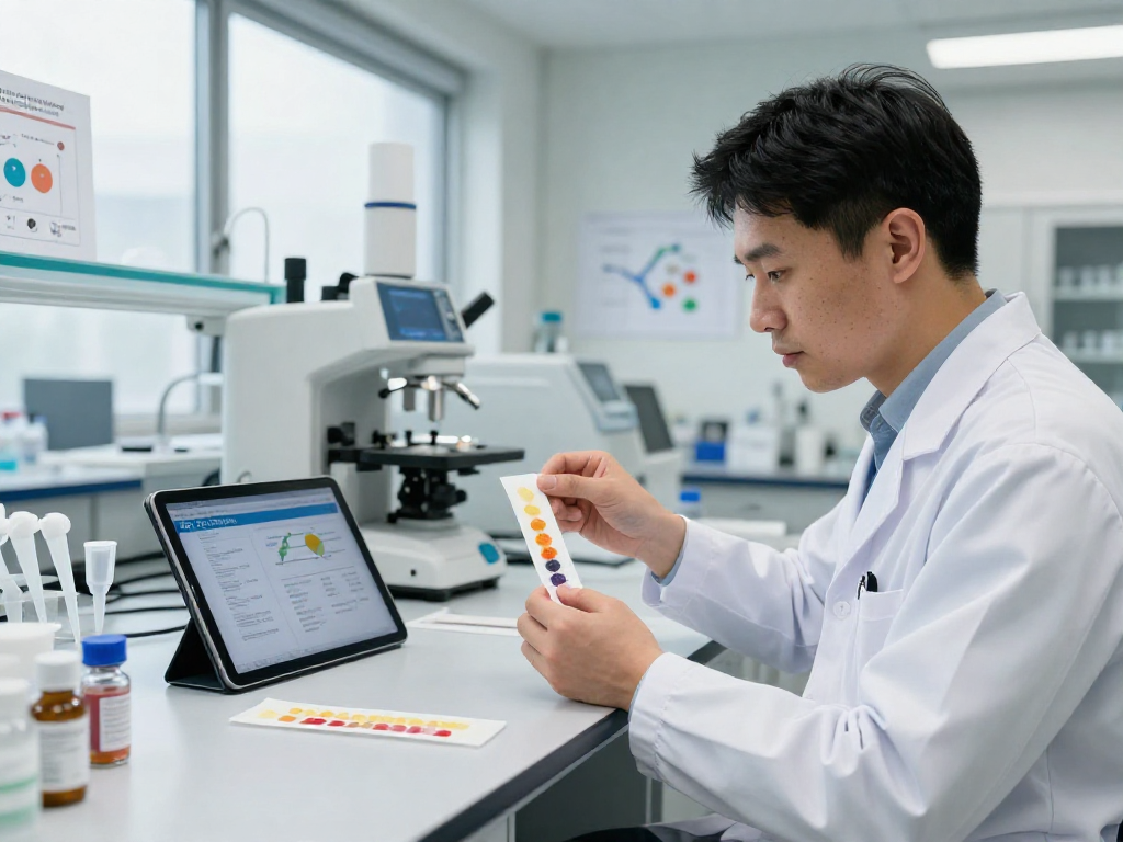 Analyzing BPC 157 Benefits in a buccal strip development laboratory.