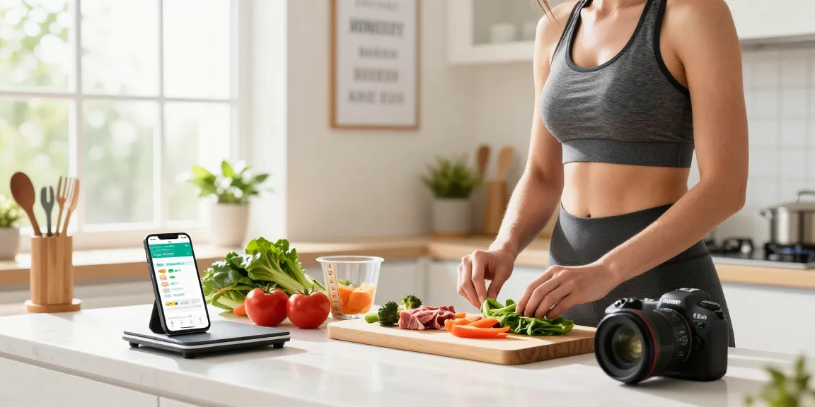 Using the best weight loss app to track calories while preparing a healthy meal.