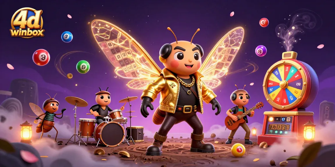Win exciting prizes with 4d winbox in a vibrant lottery-themed 3D digital illustration.