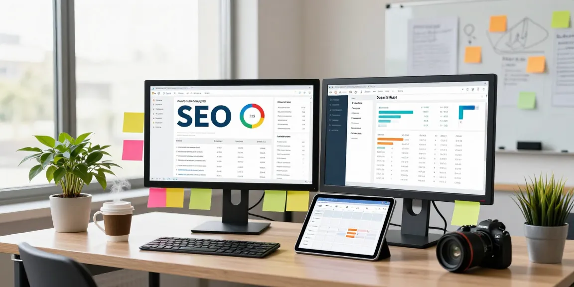 Content strategist crush on data-driven marketing insights in a modern office.