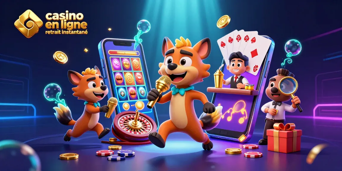 Plongez dans l'univers du casino en ligne retrait instantané avec des hyènes animées dirigeant un club animé, illustrant une expérience divertissante et dynamique.