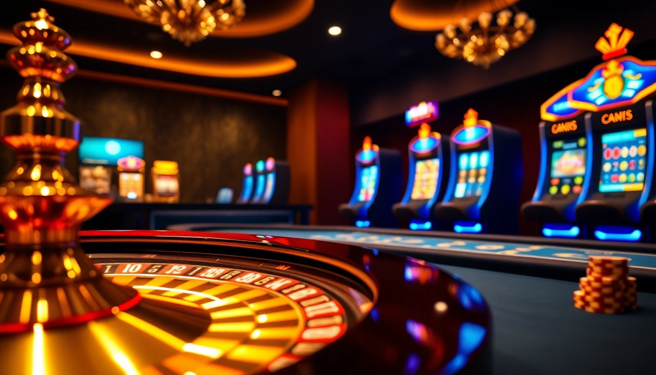 Vivez une action palpitante au casino en ligne Français 2026 avec des jetons de poker et une roue de la roulette.