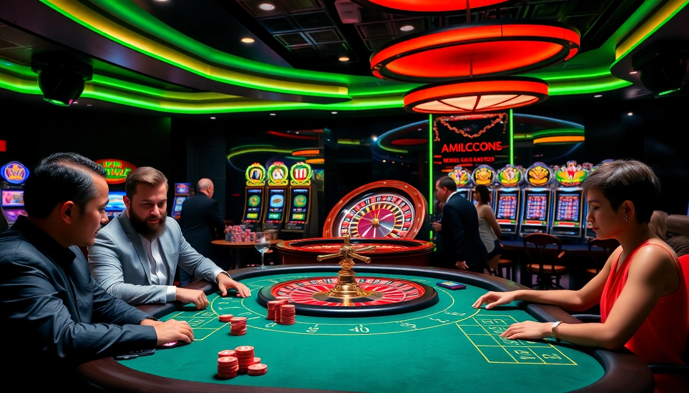 Experience thrilling gameplay at https://mm88.br.com/ with vibrant poker tables and roulette wheels.