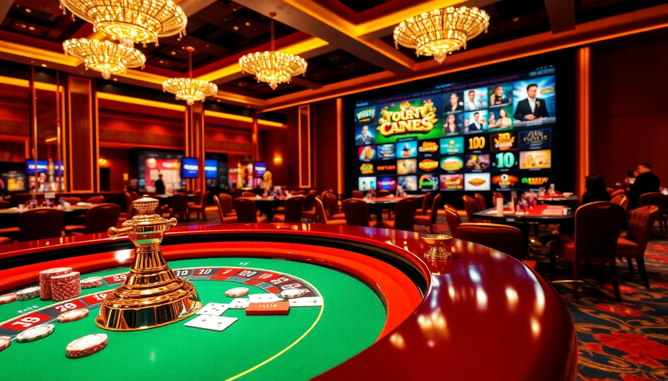 Exciting gameplay at vin777 com casino with roulette and poker tables in vibrant colors.