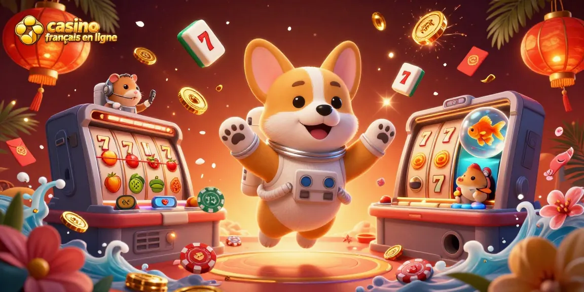 Jouez dans un casino français en ligne avec un corgi astronaute dans un univers ludique flottant.