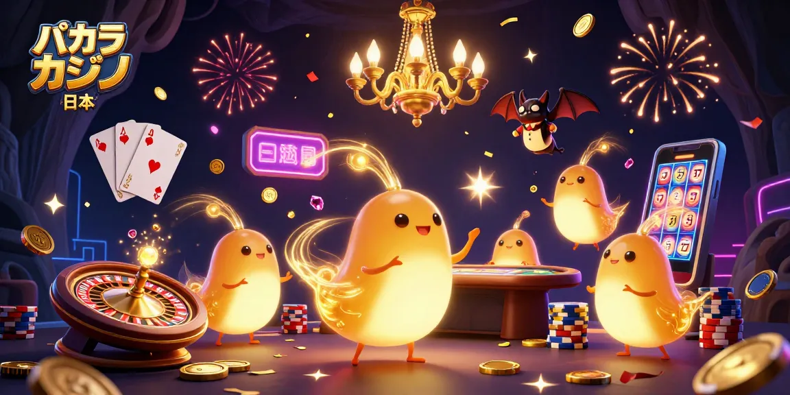 バカラ カジノ 日本のためのカジノシーンでの光るミミズチームが活躍するイラスト