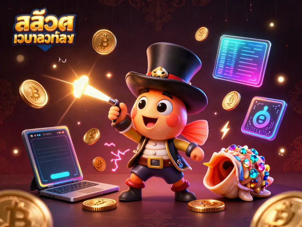 Engage with the vibrant scene of สล็อตเว็บตรงทั้งหมด featuring a deep-sea anglerfish and friends attracting golden coins.