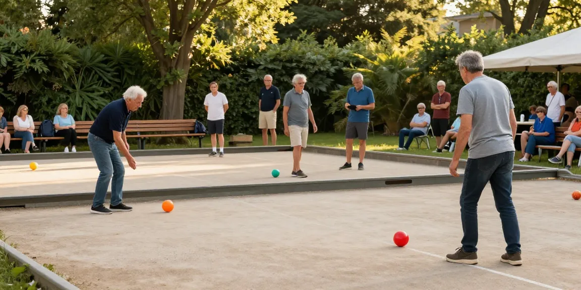 Aktivitas di lapangan petanque FOPI KOTA PALU, fopikotapalu.org, memperlihatkan pemain bersenang-senang.