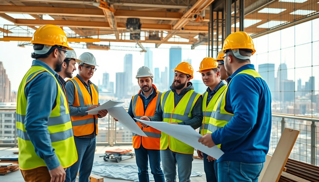 New York Commercial General Contractor working with a diverse team on a construction project