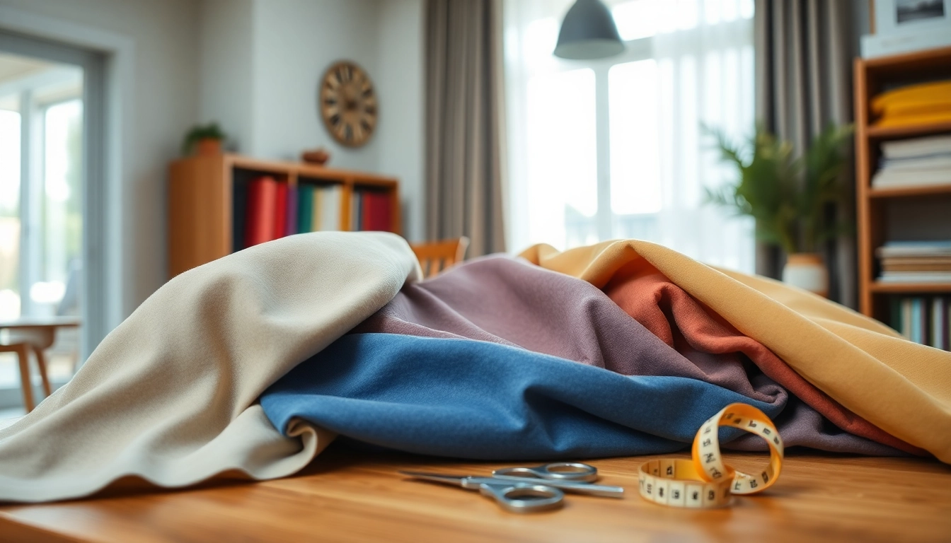 Koop gordijnstof online met stijlvolle stoffen en accessoires in een sfeervolle setting