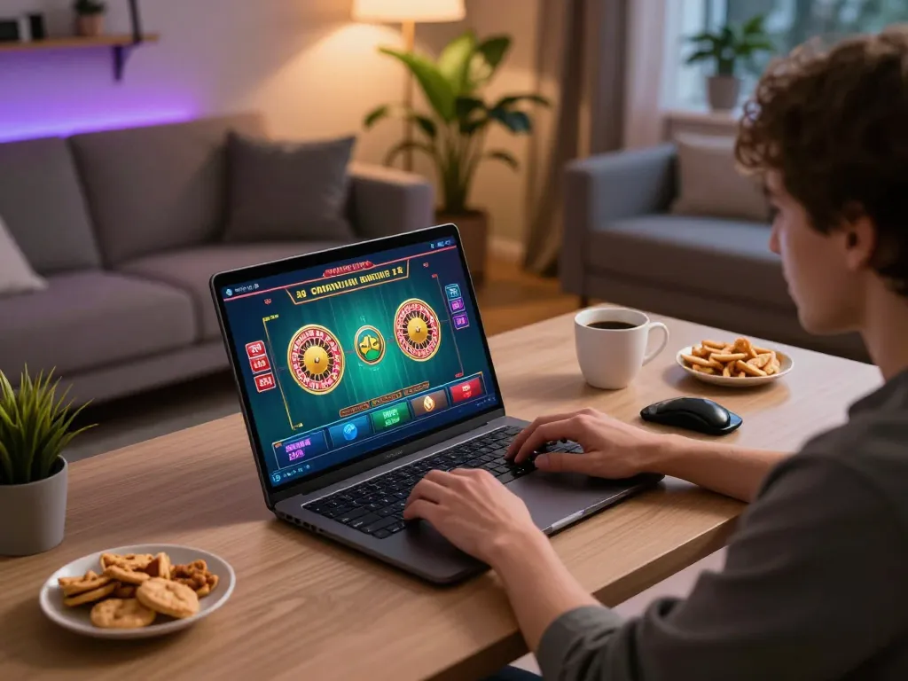 Engaging in online gaming at the best migliori casino online stranieri with laptop roulette setup
