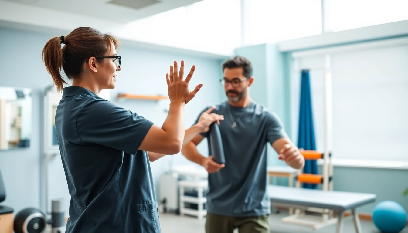 Seventeen Physio’s expert therapist guiding a patient in a modern physiotherapy session.