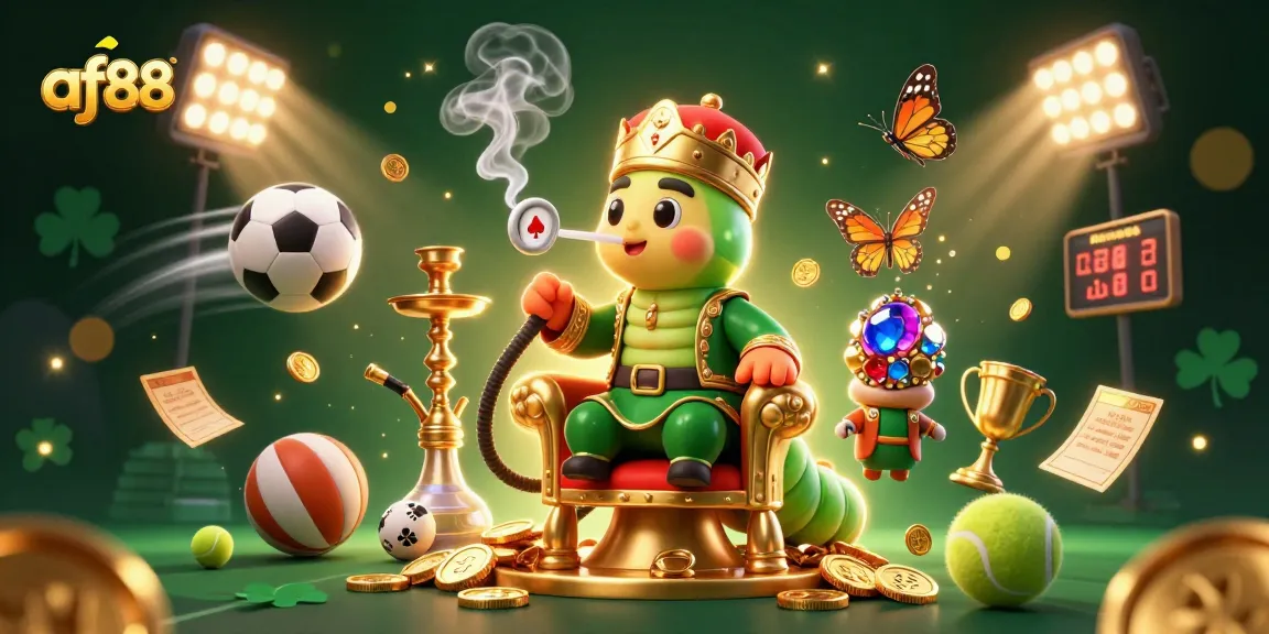 Engage in thrilling gameplay at af88 with the vibrant 3D casino illustration featuring colorful characters.