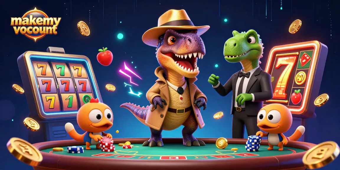 Experience thrilling gameplay with makemyvotecount as the velociraptor card counter sneaks at the baccarat table.