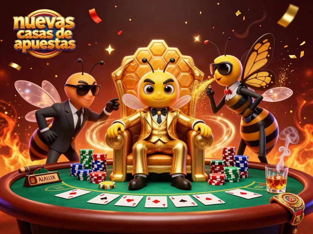Nuevas casas de apuestas en acción, con personajes de casino y elementos de juego vibrantes