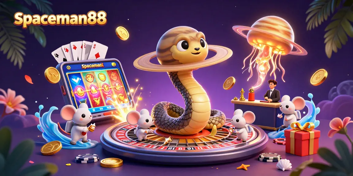 Engage in thrilling gameplay with spaceman88 in a vibrant cosmic casino scene featuring dynamic slot action.