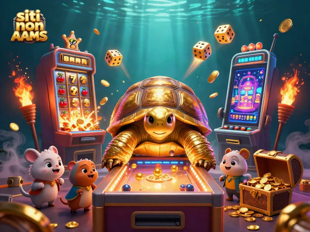 Gioca nei siti non AAMS con questa illustrazione animata di un casinò vivace e colorato.
