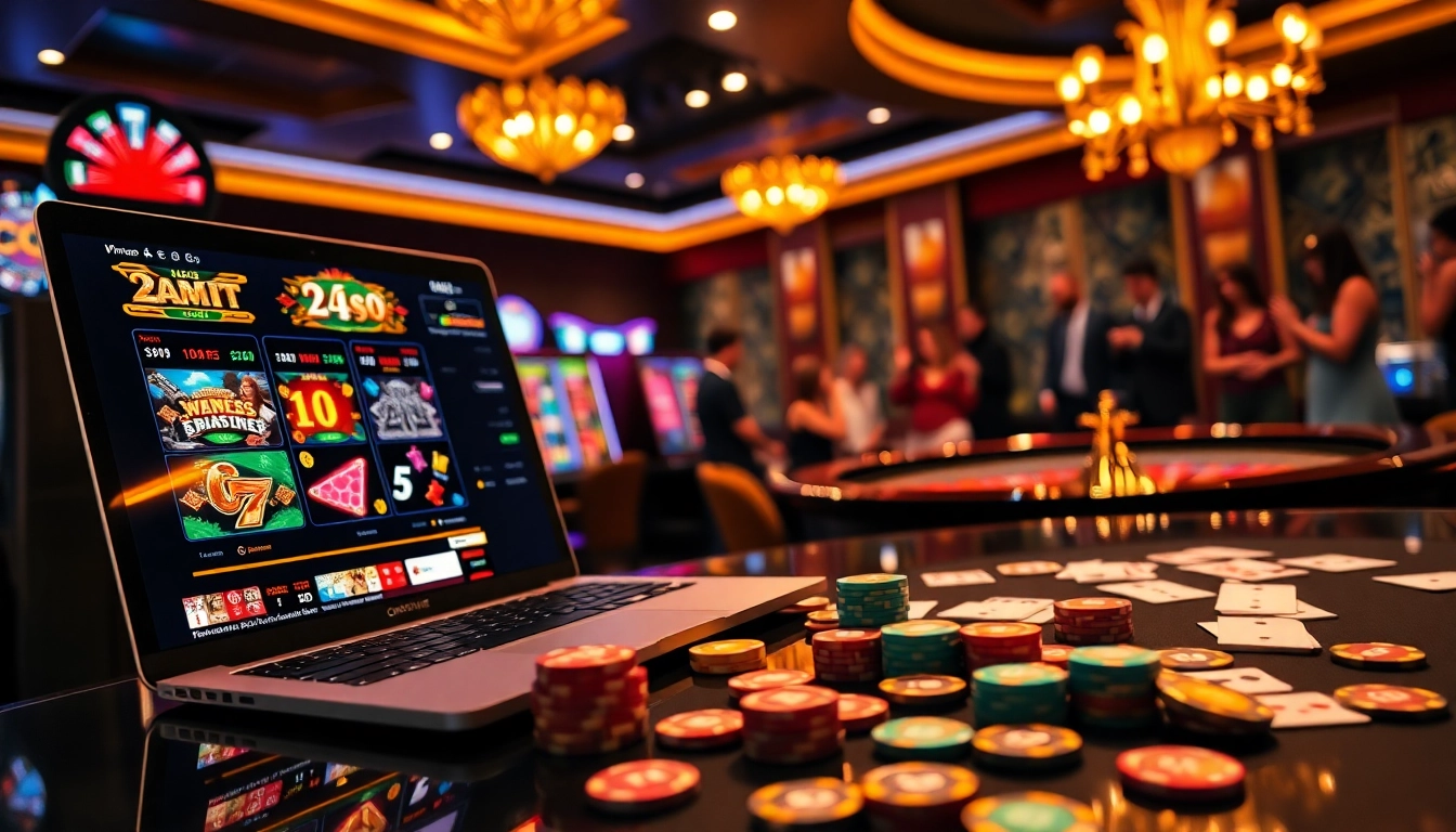Engaging online gambling scene with a focus on Onicplay slot machines and excitement.