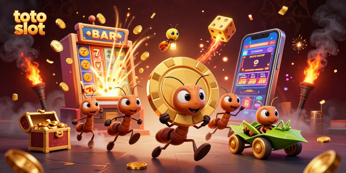 Engage with thrilling action as a cartoon team carries golden poker chips in a colorful toto slot scene