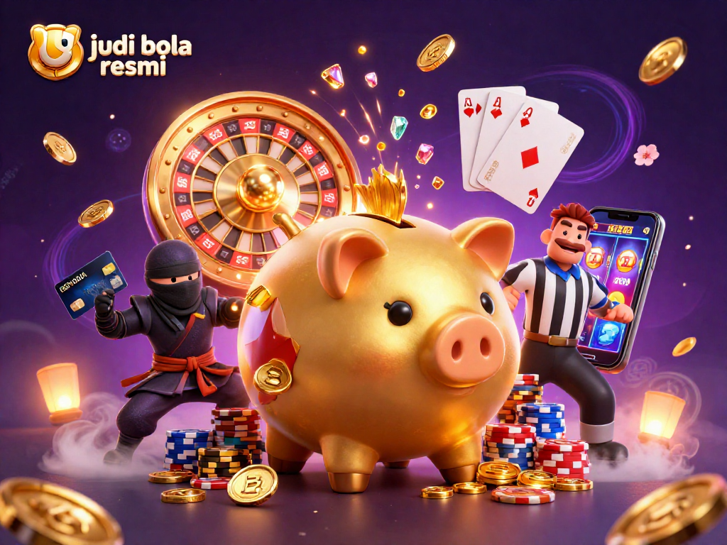 Experience thrilling sports betting with judi bola resmi in this vibrant 3D illustration.