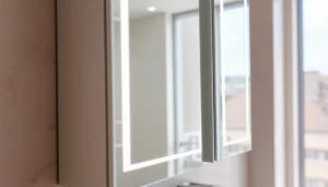 Der sonni Spiegelschrank strahlt modernes Design und Funktionalität aus.